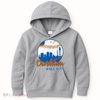Durham Baseball Skyline Classic Bull City North Carolina Kids Hoodie thumb 0