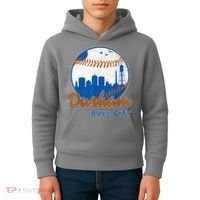 Durham Baseball Skyline Classic Bull City North Carolina Kids Hoodie thumb 4
