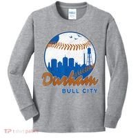 Durham Baseball Skyline Classic Bull City North Carolina Kids Long Sleeve Shirt thumb 0