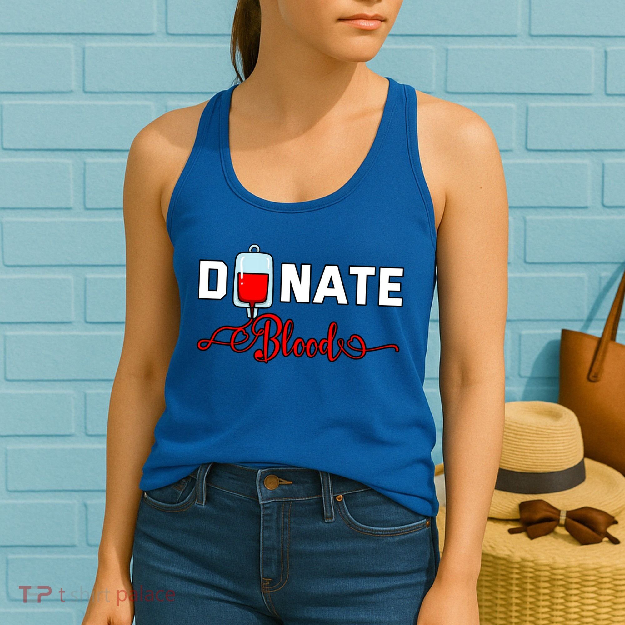 Donate Blood Saved Life National Blood Donor Awareness Month Gift Women's Tank Top