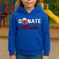Donate Blood Saved Life National Blood Donor Awareness Month Gift Kids Hoodie thumb 3