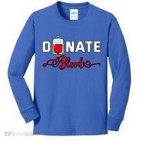 Donate Blood Saved Life National Blood Donor Awareness Month Gift Kids Long Sleeve Shirt thumb 0