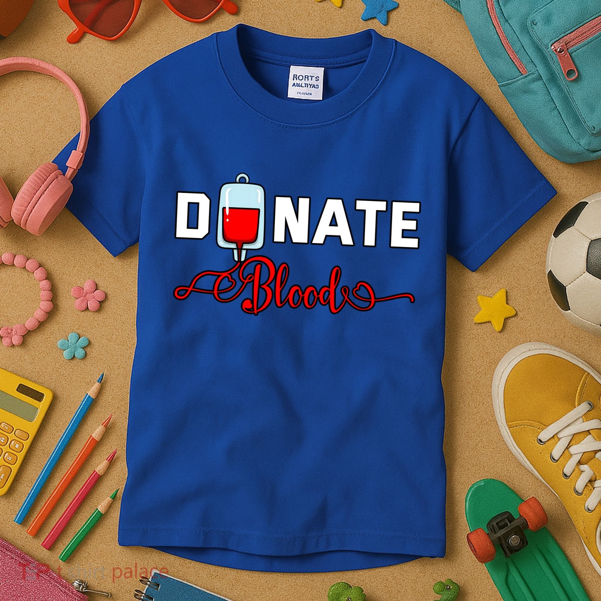 Donate Blood Saved Life National Blood Donor Awareness Month Gift Kids T-Shirt
