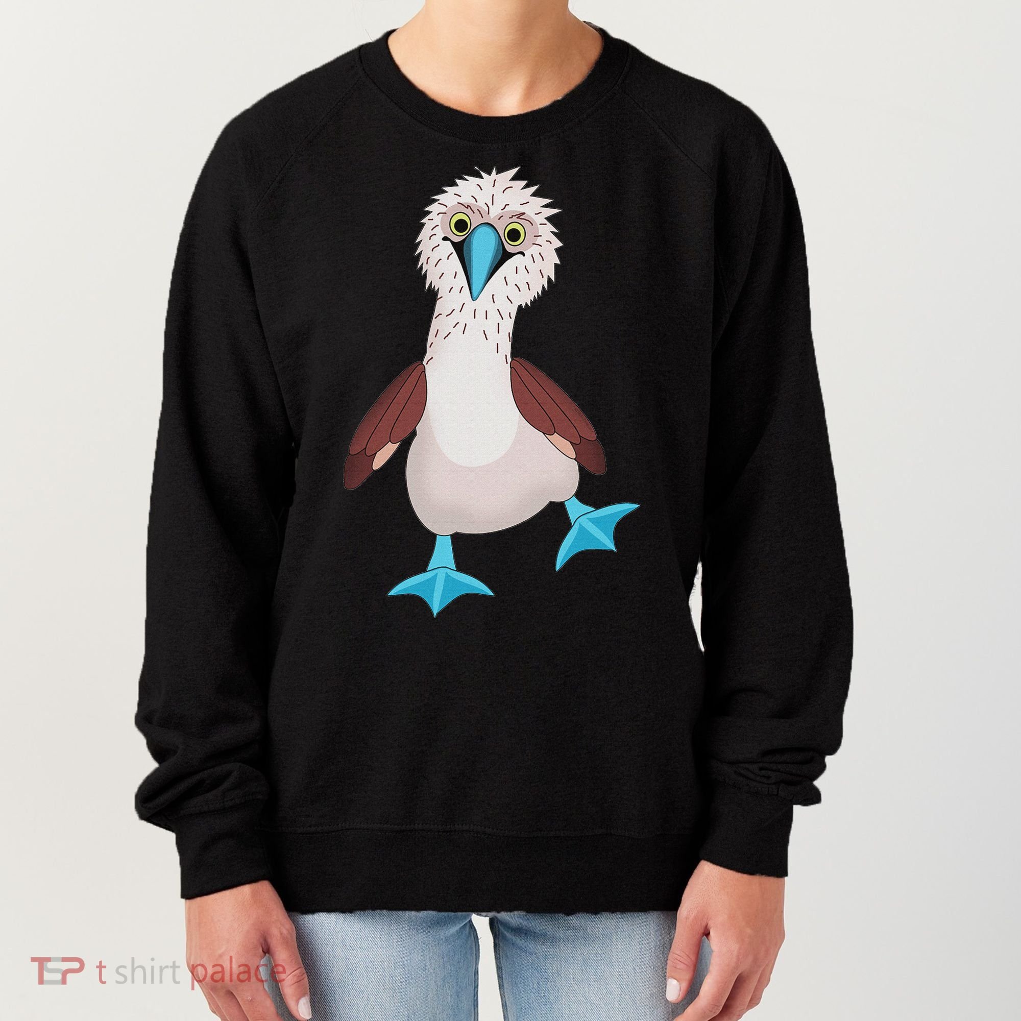 Dancing Booby Sea Bird Footed Blue Feet Drawing Women's Sweatshirt