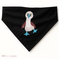 Dancing Booby Sea Bird Footed Blue Feet Drawing USA-Made Doggie Bandana thumb 0