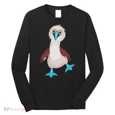 Dancing Booby Sea Bird Footed Blue Feet Drawing Long Sleeve Shirt