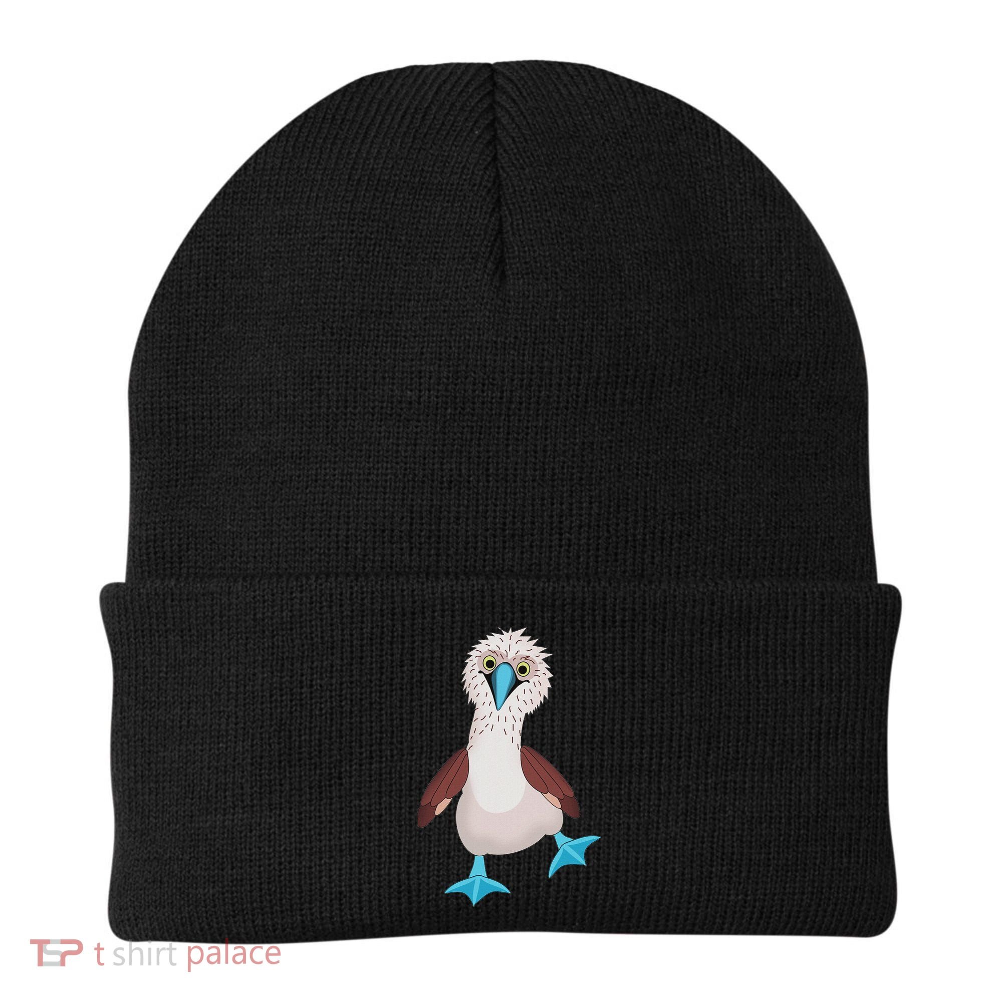 Dancing Booby Sea Bird Footed Blue Feet Drawing Beanie