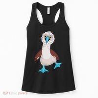 Dancing Booby Sea Bird Footed Blue Feet Drawing Women's Tank Top thumb 0