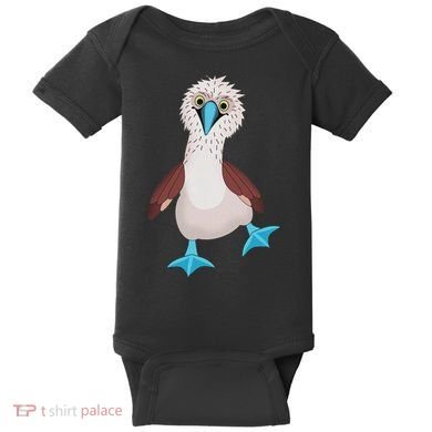 Dancing Booby Sea Bird Footed Blue Feet Drawing Baby Bodysuit