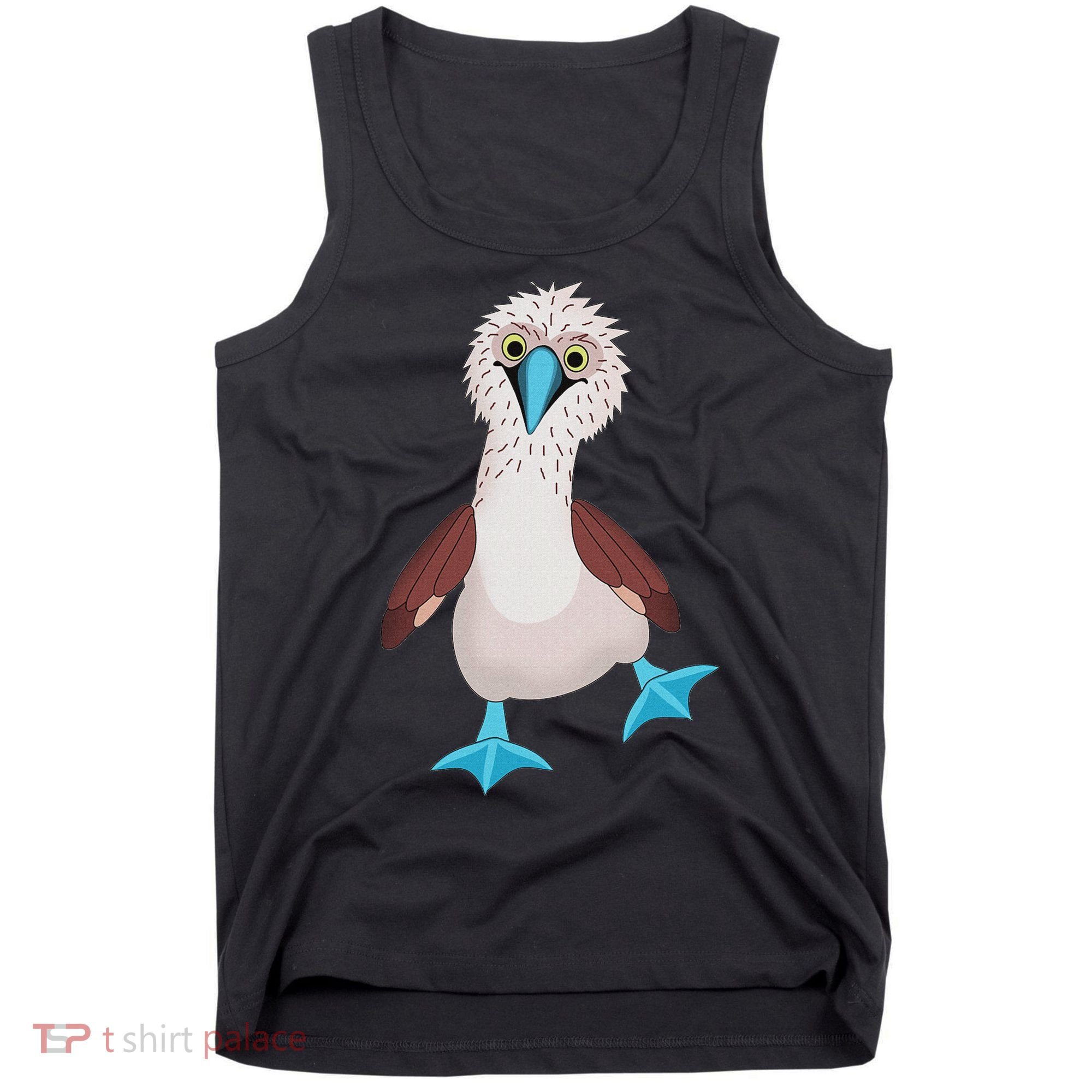 Dancing Booby Sea Bird Footed Blue Feet Drawing Tank Top
