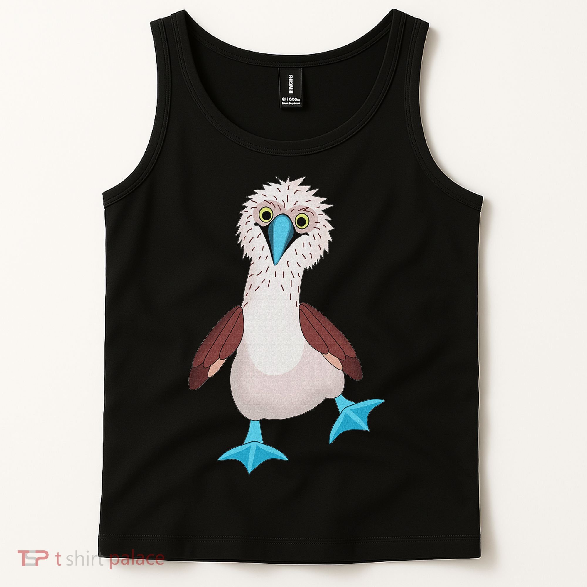 Dancing Booby Sea Bird Footed Blue Feet Drawing Tank Top