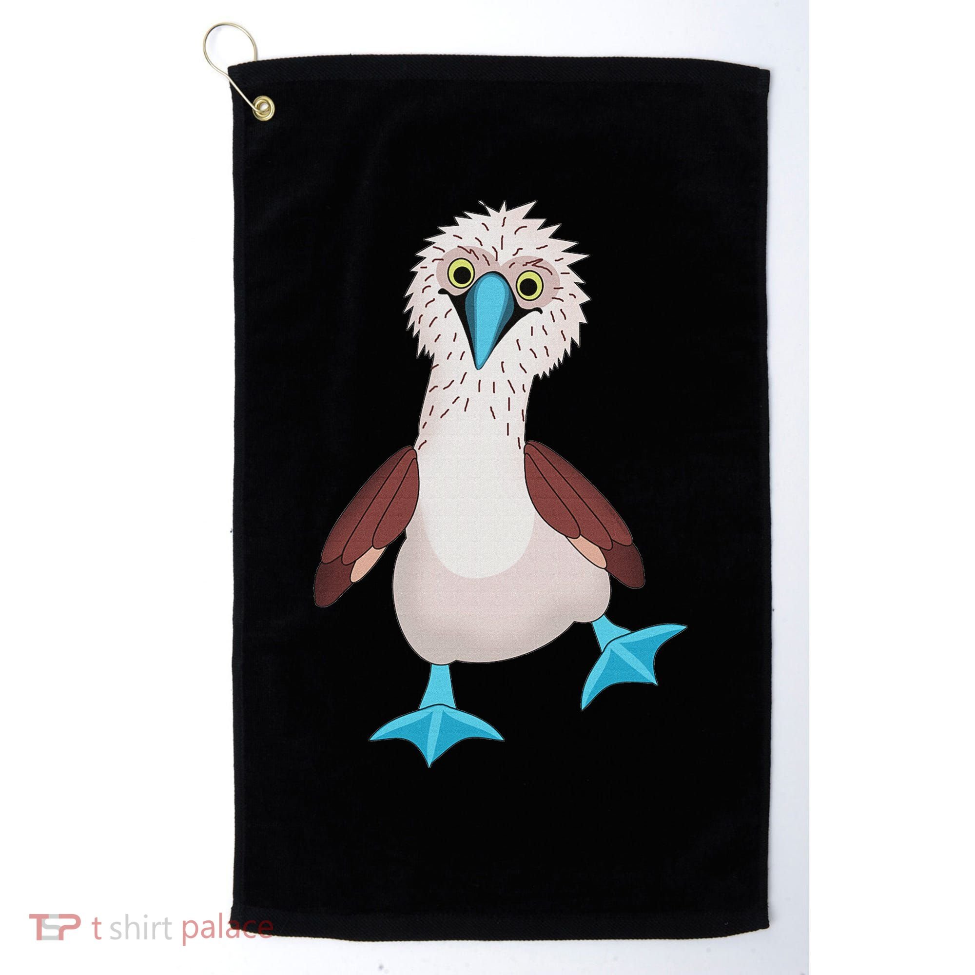 Dancing Booby Sea Bird Footed Blue Feet Drawing Golf Towel