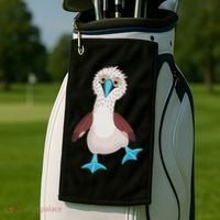 Dancing Booby Sea Bird Footed Blue Feet Drawing Golf Towel thumb 2