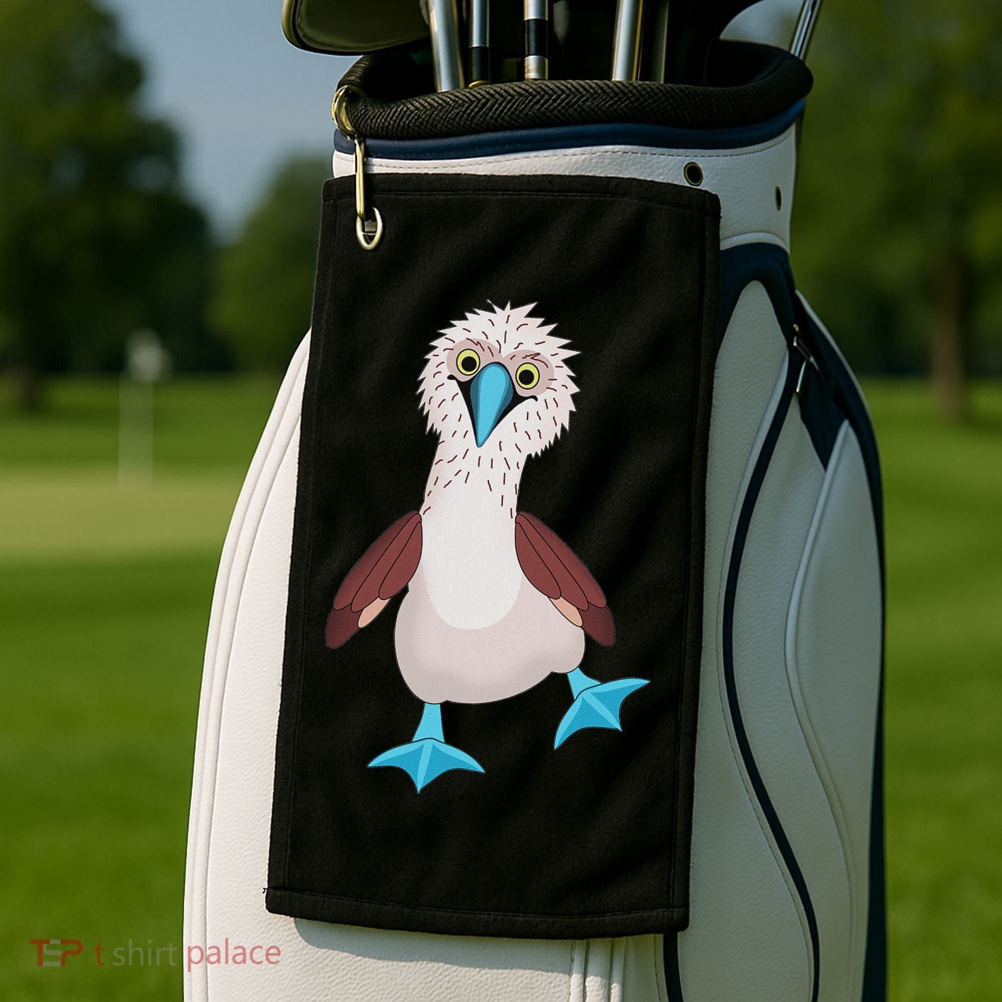 Dancing Booby Sea Bird Footed Blue Feet Drawing Golf Towel