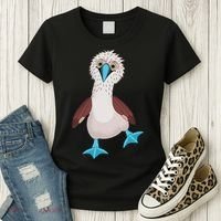 Dancing Booby Sea Bird Footed Blue Feet Drawing Women's T-Shirt thumb 3