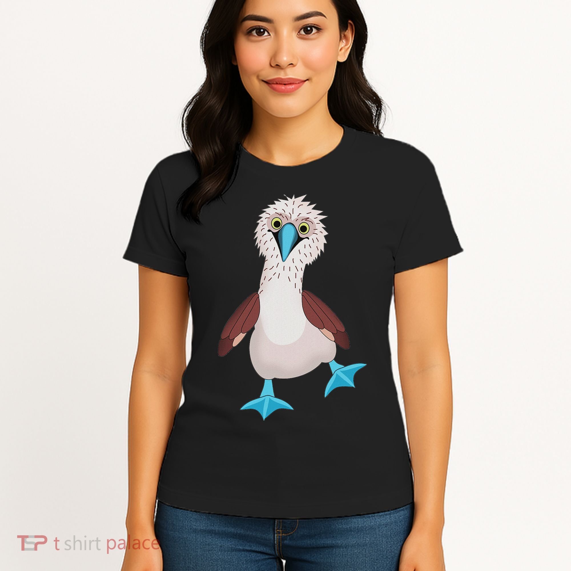 Dancing Booby Sea Bird Footed Blue Feet Drawing Women's T-Shirt