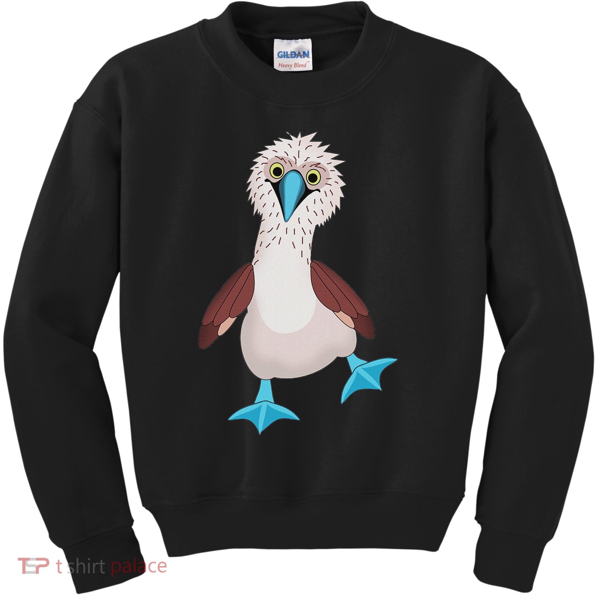 Dancing Booby Sea Bird Footed Blue Feet Drawing Kids Sweatshirt