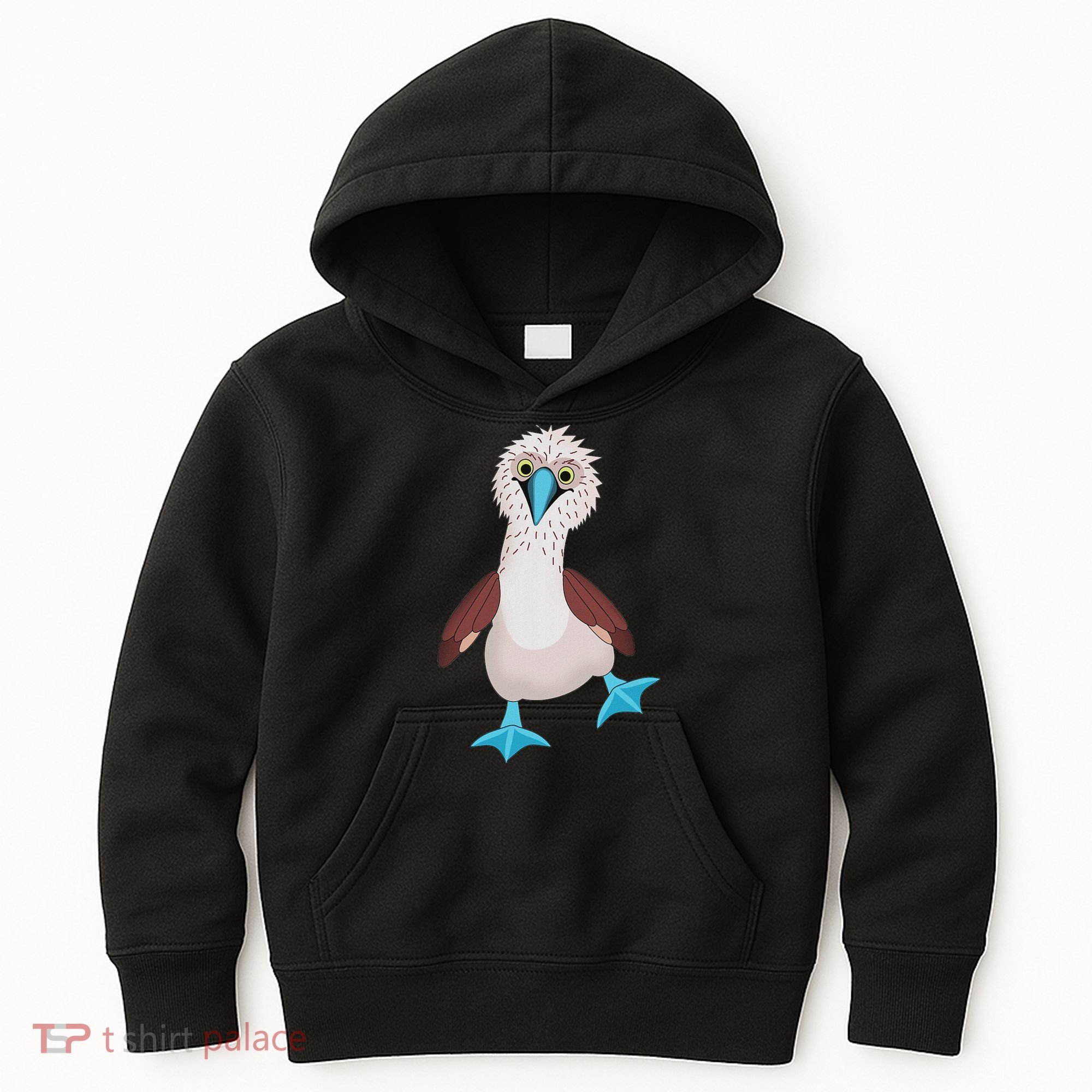 Dancing Booby Sea Bird Footed Blue Feet Drawing Kids Hoodie