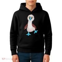 Dancing Booby Sea Bird Footed Blue Feet Drawing Kids Hoodie thumb 4