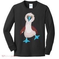 Dancing Booby Sea Bird Footed Blue Feet Drawing Kids Long Sleeve Shirt thumb 0