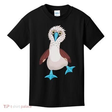 Dancing Booby Sea Bird Footed Blue Feet Drawing Kids T-Shirt