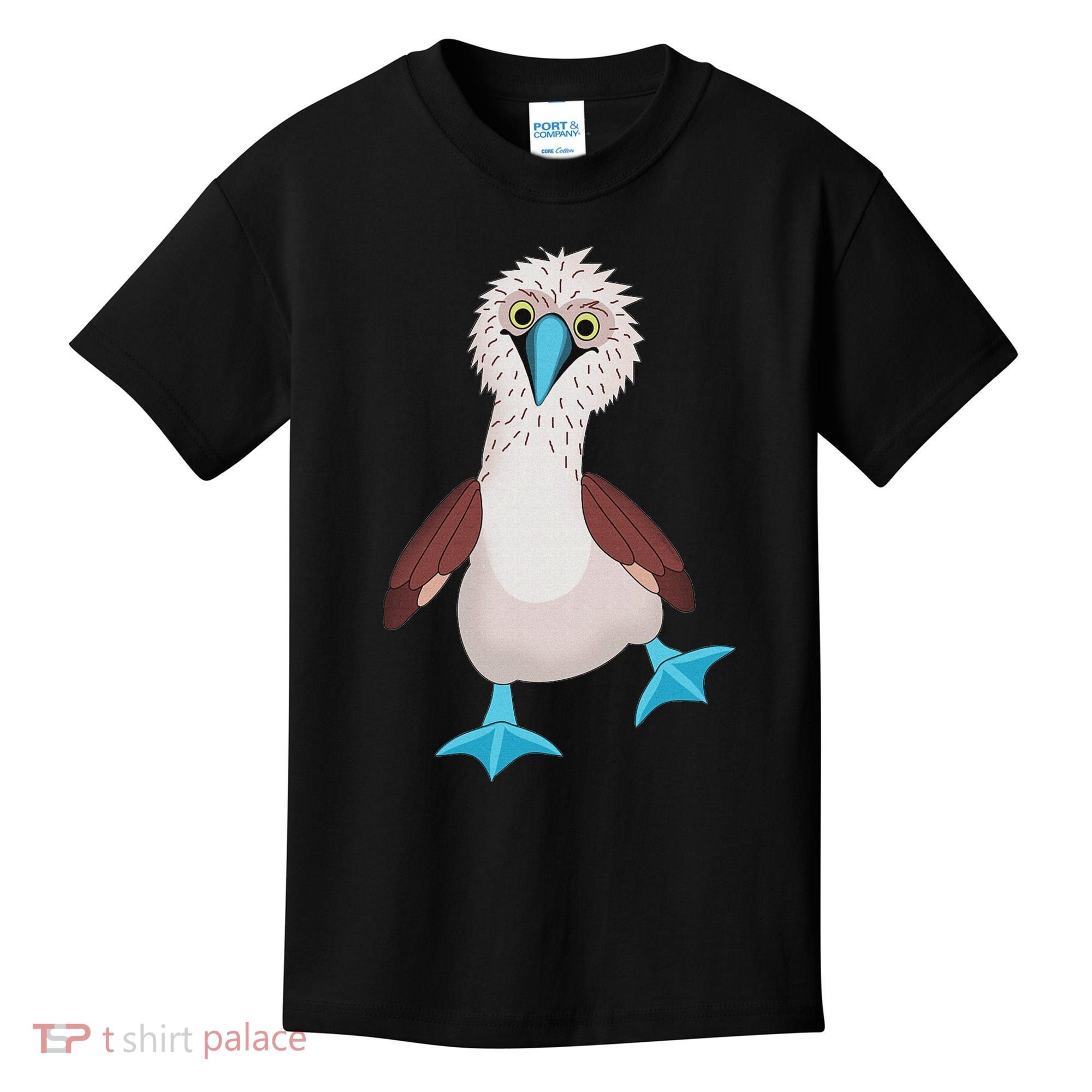 Dancing Booby Sea Bird Footed Blue Feet Drawing Kids T-Shirt
