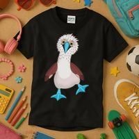 Dancing Booby Sea Bird Footed Blue Feet Drawing Kids T-Shirt thumb 3