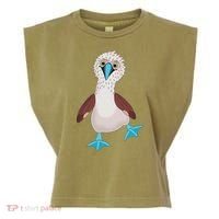 Dancing Booby Sea Bird Footed Blue Feet Drawing Garment-Dyed Women's Muscle Tee thumb 0
