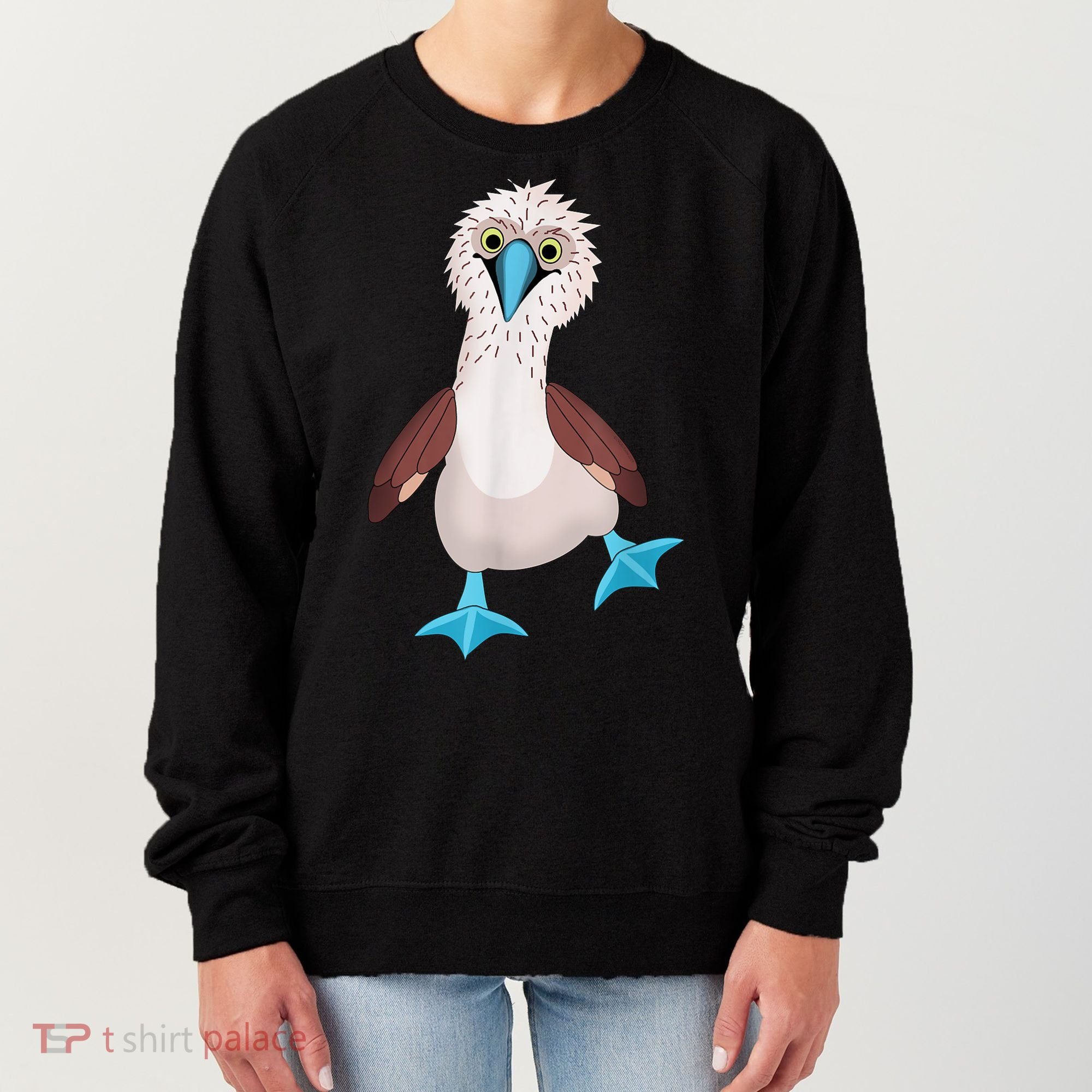 Dancing Booby Sea Bird Footed Blue Feet Drawing Women's Sweatshirt