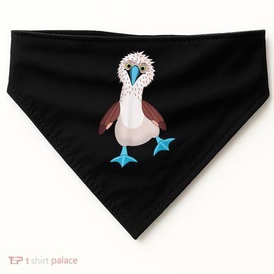 Dancing Booby Sea Bird Footed Blue Feet Drawing USA-Made Doggie Bandana