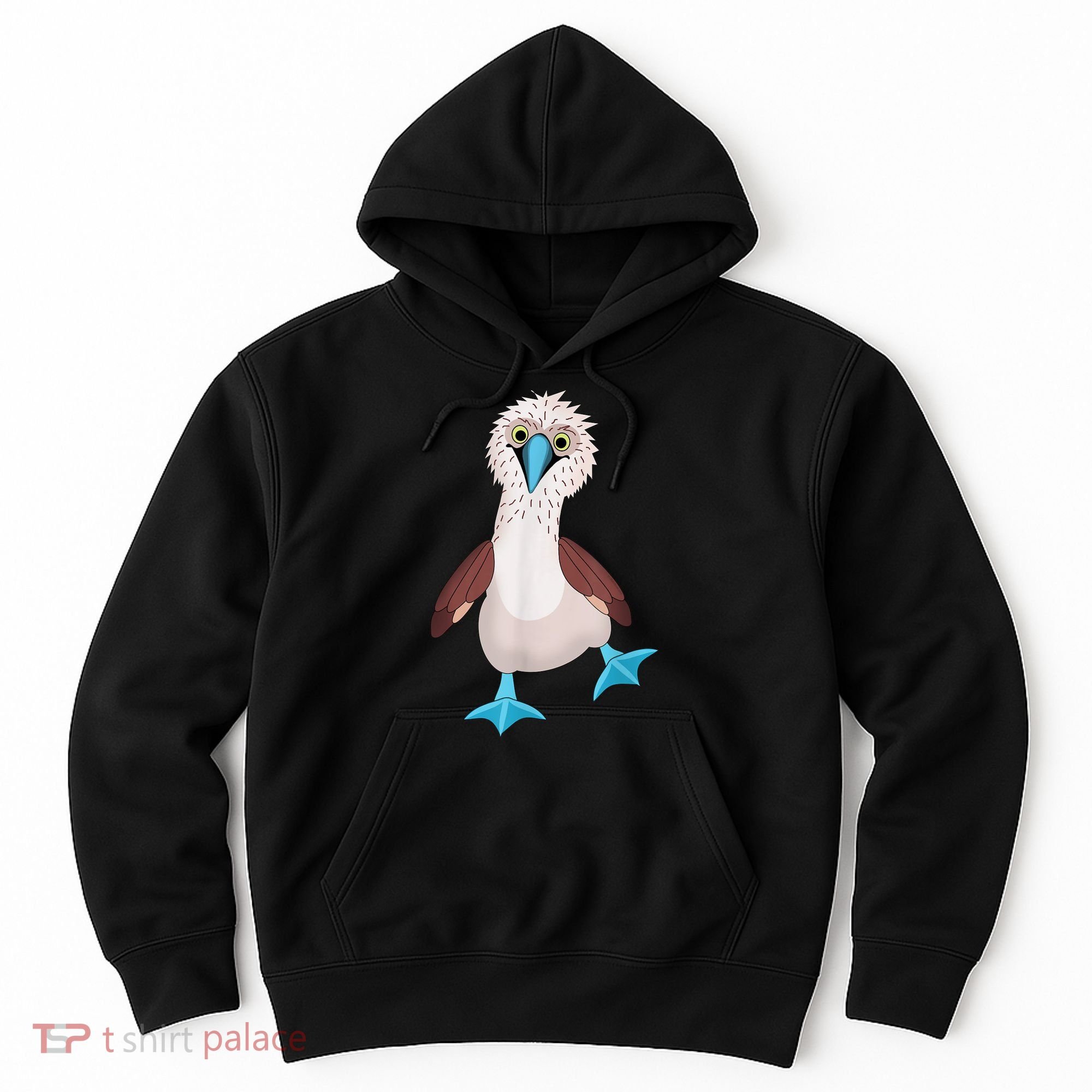Dancing Booby Sea Bird Footed Blue Feet Drawing Hoodie