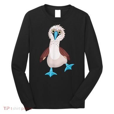 Dancing Booby Sea Bird Footed Blue Feet Drawing Long Sleeve Shirt