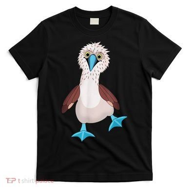 Dancing Booby Sea Bird Footed Blue Feet Drawing T-Shirt