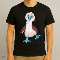 Dancing Booby Sea Bird Footed Blue Feet Drawing T-Shirt thumb 3