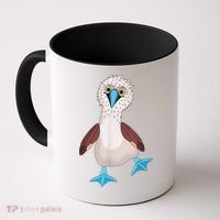 Dancing Booby Sea Bird Footed Blue Feet Drawing Coffee Mug thumb 0