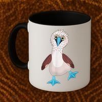 Dancing Booby Sea Bird Footed Blue Feet Drawing Coffee Mug thumb 2