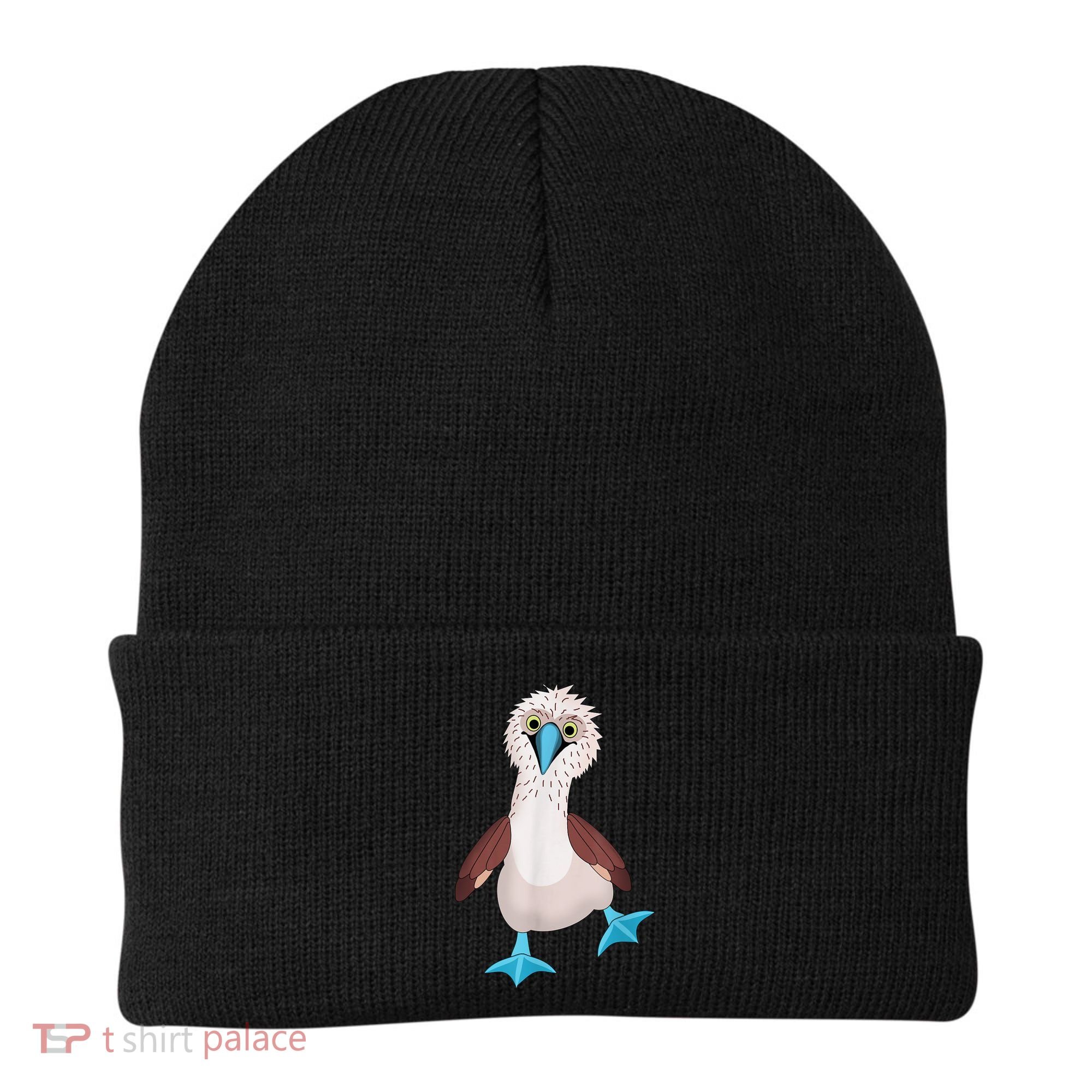 Dancing Booby Sea Bird Footed Blue Feet Drawing Beanie