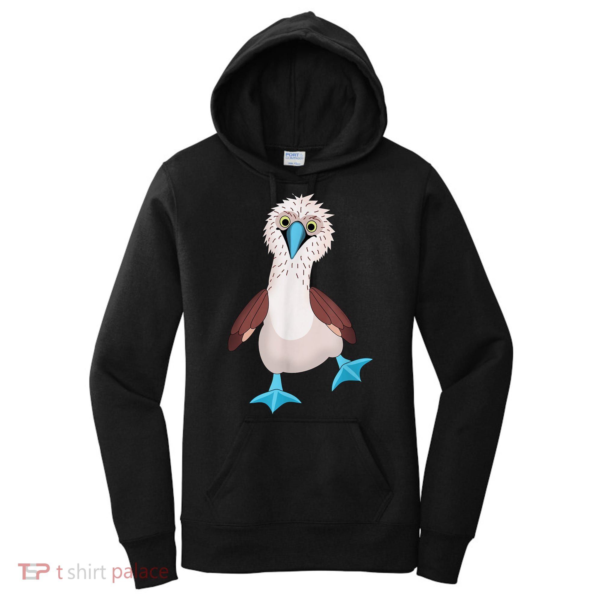 Dancing Booby Sea Bird Footed Blue Feet Drawing Women's Hoodie