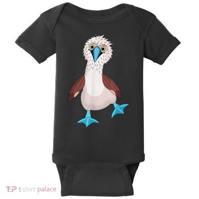 Dancing Booby Sea Bird Footed Blue Feet Drawing Baby Bodysuit