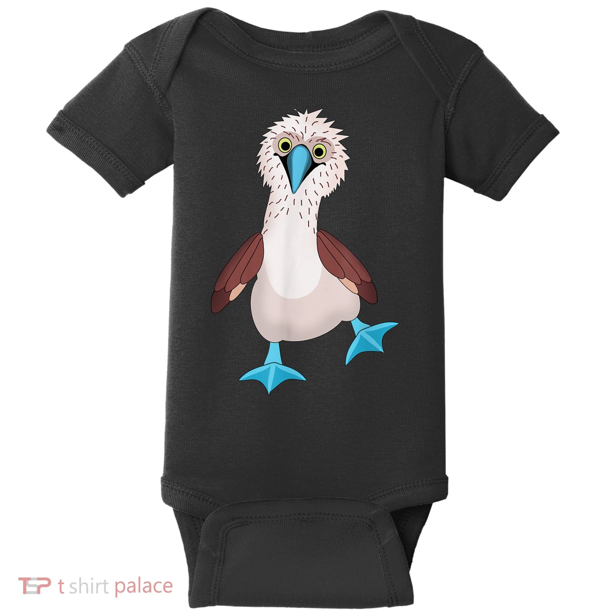 Dancing Booby Sea Bird Footed Blue Feet Drawing Baby Bodysuit