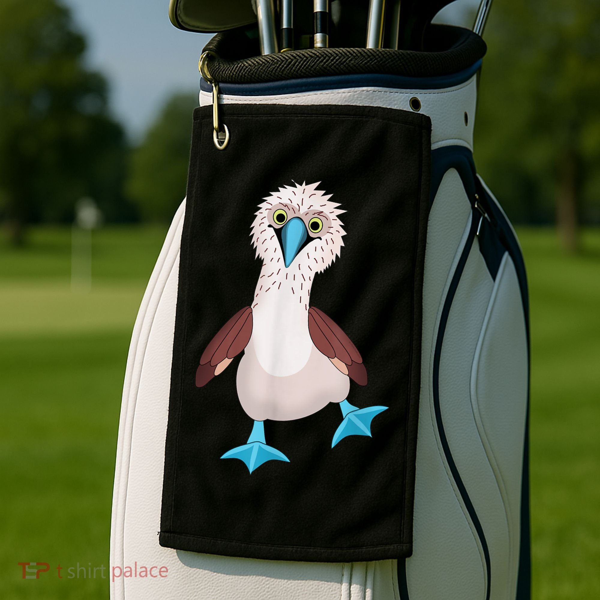 Dancing Booby Sea Bird Footed Blue Feet Drawing Golf Towel
