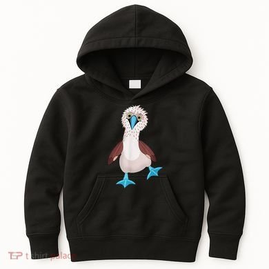 Dancing Booby Sea Bird Footed Blue Feet Drawing Kids Hoodie
