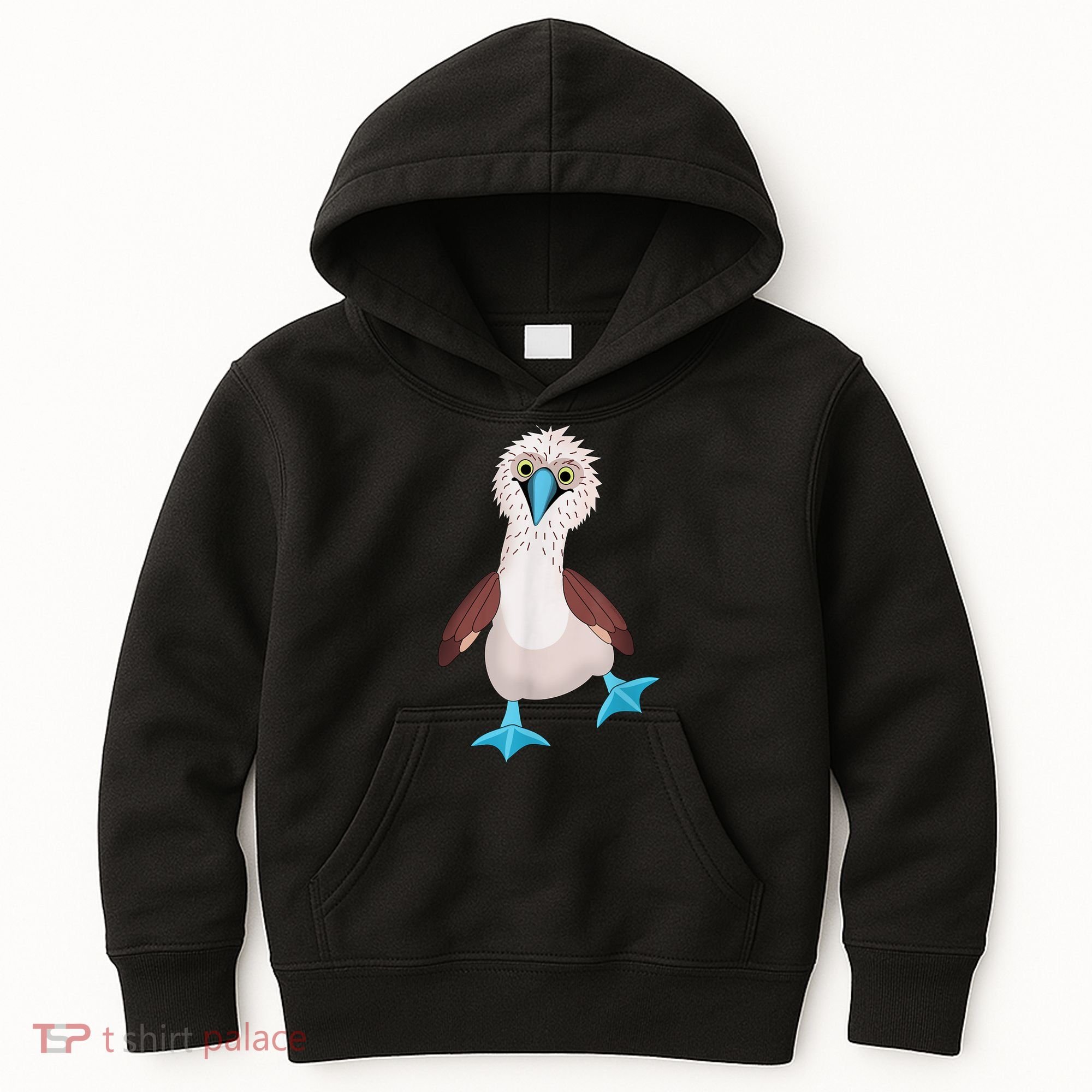 Dancing Booby Sea Bird Footed Blue Feet Drawing Kids Hoodie