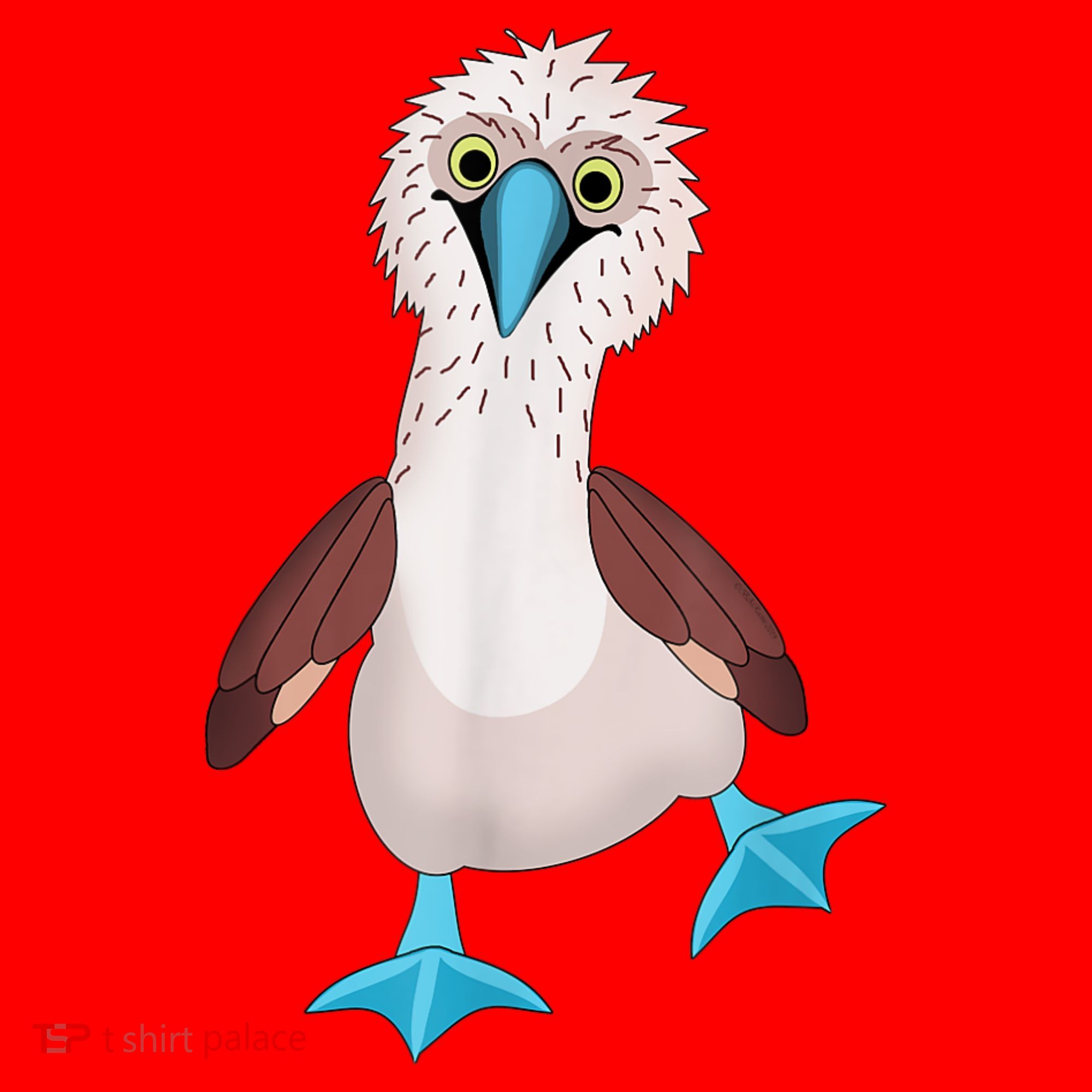 Dancing Booby Sea Bird Footed Blue Feet Drawing Santa Hat