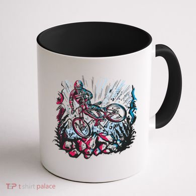 Downhill Biker Stunt Coffee Mug back