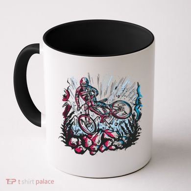 Downhill Biker Stunt Coffee Mug
