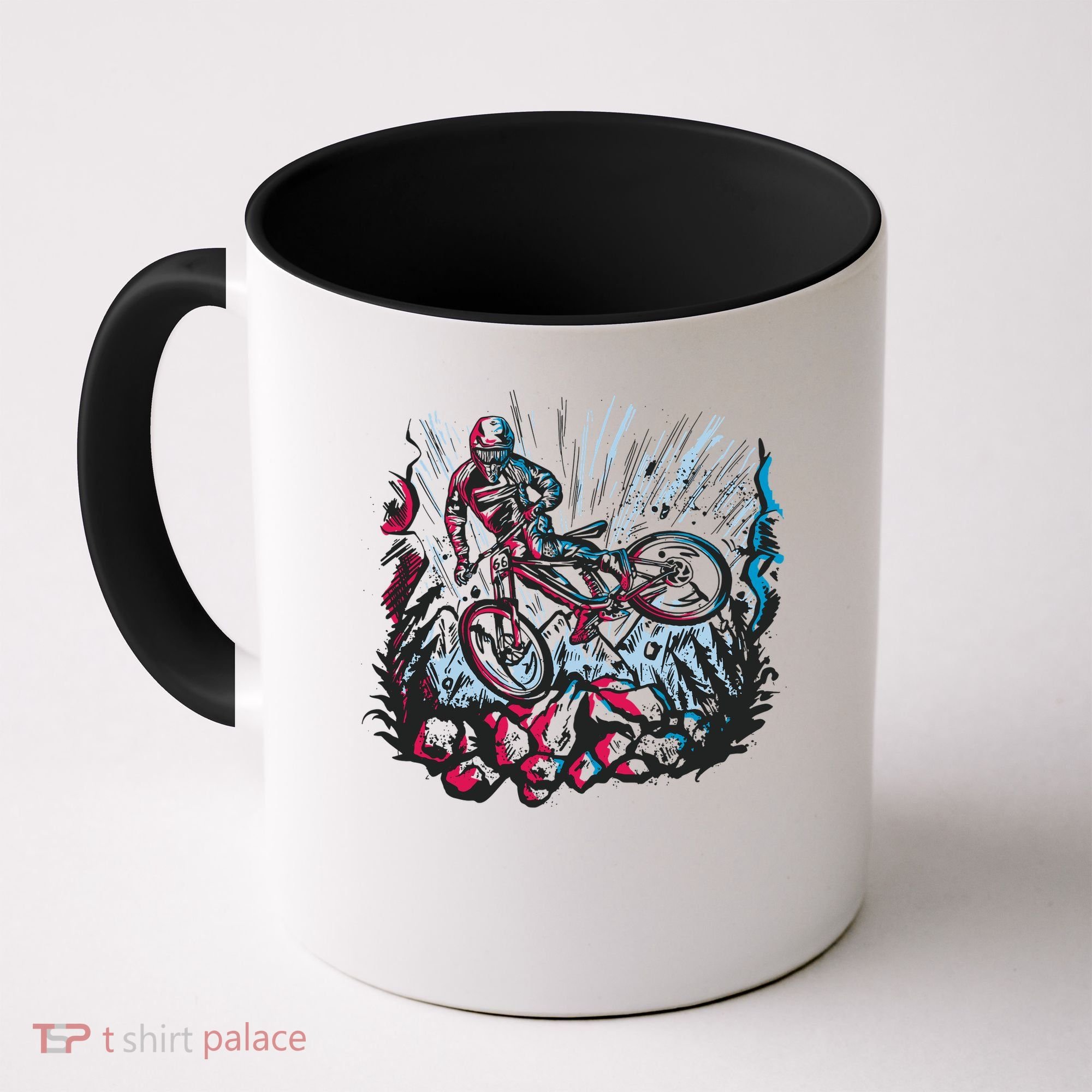 Downhill Biker Stunt Coffee Mug