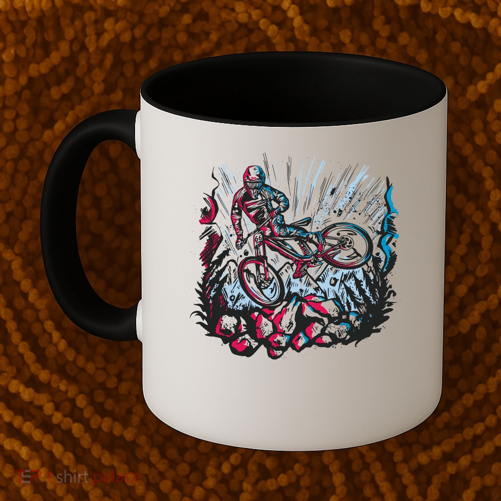 Downhill Biker Stunt Coffee Mug