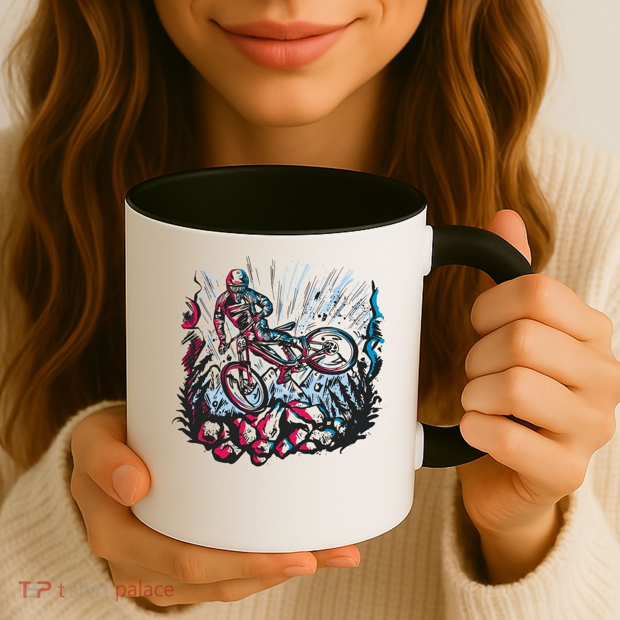 Downhill Biker Stunt Coffee Mug