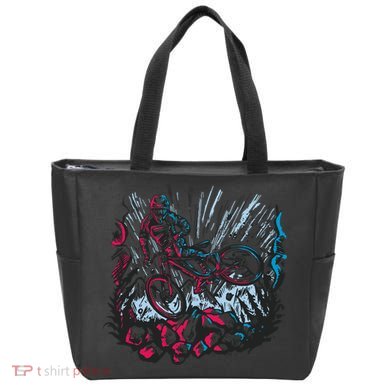 Downhill Biker Stunt Tote Bag